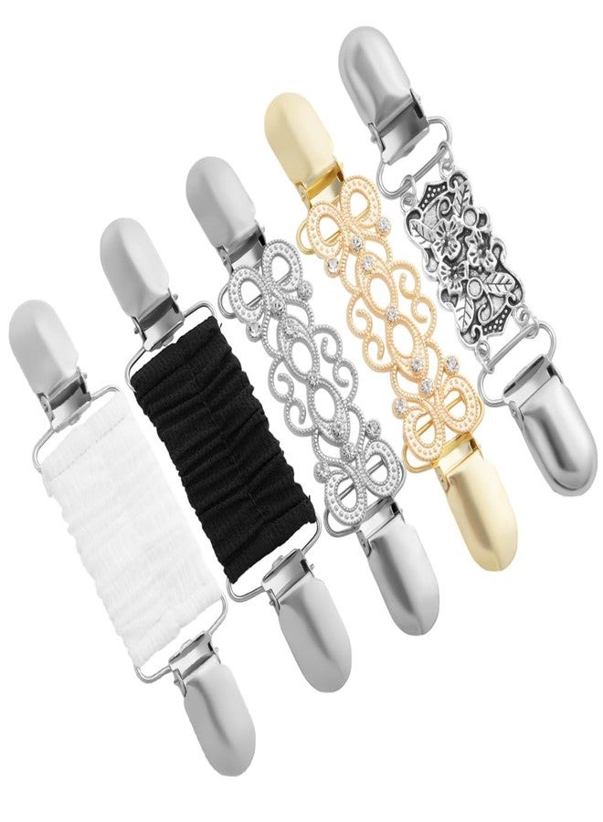 FDKYOEK 5 PCS Vintage Cinch Clip, Dress Clips Back Cinch, Retro Cardigan Collar Shawl Clips for Women, Brooch Clip for Women Clothing, sweater, Shirt, Jacket, Scarf - Image 1